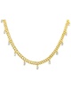ADORNIA 14K Plated CZ Curb Chain Dangle Necklace