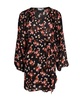 floral print mini dress in black silk