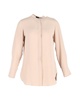 mandarin collar shirt in beige cotton