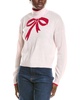 wool & cashmere-blend lurex bow mock neck jumper