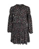 printed martha dress in black silk