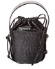 woody small leather bucket bag