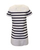 sacai luck striped eyelet dress in white cotton