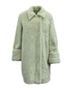 faux fur coat in ivory polyester