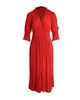 v-neck midi dress in red viscose