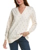 Anne Klein Womens Embellished Pullover Sweater