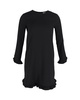 ruffled hem dress in black polyester