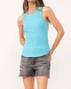 cora sleeveless rib tank cerulean in blue