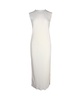 melanie pleated shift midi dress in cream polyester