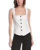 kiana linen-blend vest