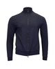 slim fit zip cardigan in navy blue cotton