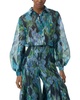 puff sleeve button-down silk top