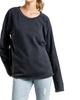 mineral washed raw hem top in black