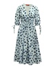 donrine floral print midi dress in blue cotton