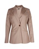 striped acacia jacket in beige virgin wool