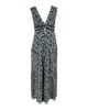 printed sleeveless maxi dress in blue polyester
