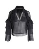 v-neck long sleeve blouse in black polyester