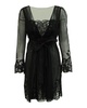 sheer lace dress in black silk
