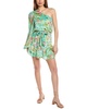 one-shoulder velvet burnout mini dress