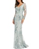 embellished v neck illusion gown