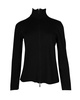 's max mara zipped mock neck sweater in black lana vergine