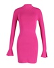bell-sleeve dress in pink viscose
