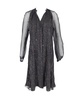 shimmery knee length dress in black silk