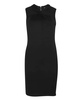 v-neck mini dress in black viscose