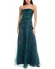 Rene Ruiz Pleated Bodice Organza Gown