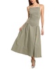 flare panel linen-blend midi dress