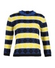 striped patterned sweater in multicolor wool
