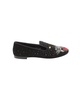 panther embellished loafers in black suede