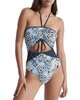 megan printed cut-out swimsuit