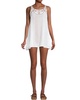barea loose fit embroidered dress in white