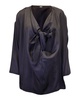 bow detail top in black silk