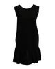 ruffled hem mini dress in black viscose