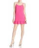 crepe ruffle hem strappy slip dress in pink
