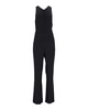 back cut-out olive jumpsuit in black polyester