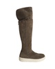 knee shearling lined boots in grey suede