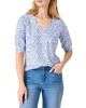 dotty ikat elbow-sleeve v-neck t-shirt
