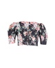 bellitude cropped lace-up  top in floral print linen