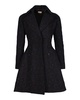 alaia printed flared coat in black wool