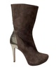 sock boots in brown suede