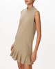 heavy slub jersey turtleneck mini dress in faded army