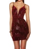dazzling sequined mini dress in wine