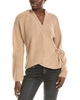 wool & cashmere-blend ribbed wrap cardigan