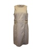 zipper detail dress in beige cotton