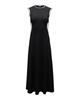 negative space rib maxi dress in black polyester