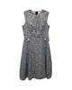 printed sleeveless knee-length dress in green cotton