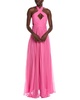 paula crisscross halter gown